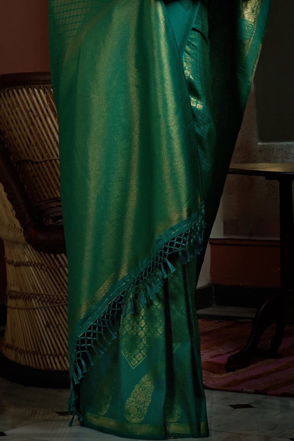 Garden Grove Green Kanjivaram Saree