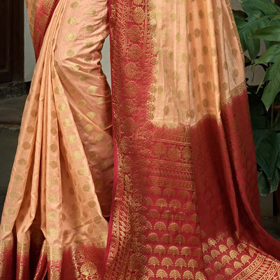 Granite Rose Peach Kanjivaram Saree