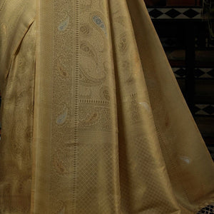 Hazelnut Yellow Kanjivaram Saree