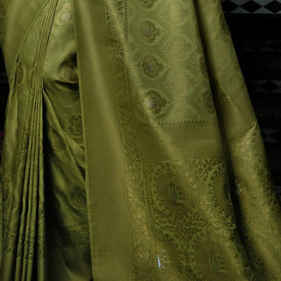 Macaw Green Kanjivaram Saree