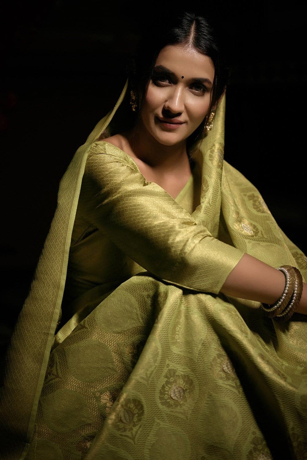 Macaw Green Kanjivaram Saree