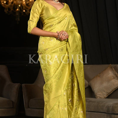 Macaw Green Kanjivaram Saree
