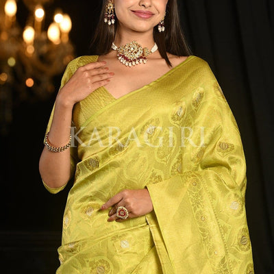 Macaw Green Kanjivaram Saree