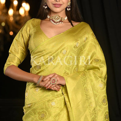 Macaw Green Kanjivaram Saree