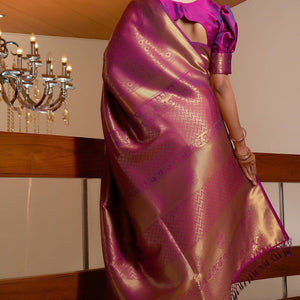 Magenta Purple Kanjivaram Saree
