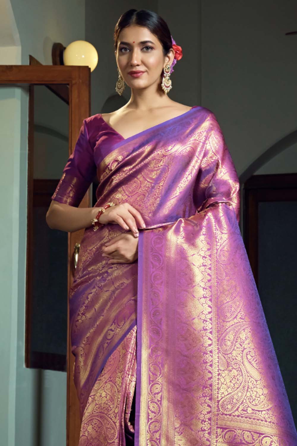 Mauve Purple Kanjivaram Saree