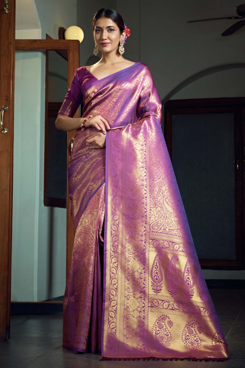 Mauve Purple Kanjivaram Saree