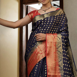 Philadelpia Blue Kanjivaram Saree