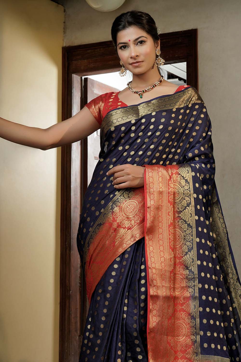 Philadelpia Blue Kanjivaram Saree