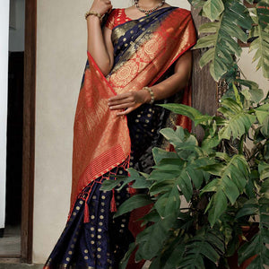 Philadelpia Blue Kanjivaram Saree