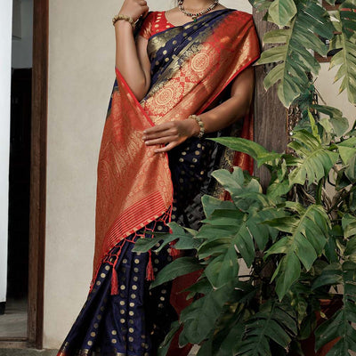 Philadelpia Blue Kanjivaram Saree