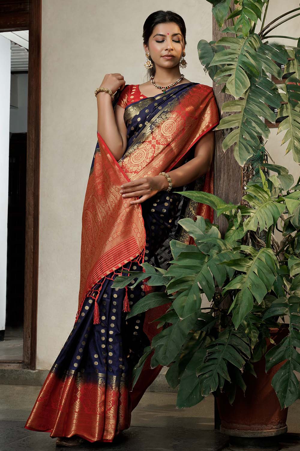 Philadelpia Blue Kanjivaram Saree