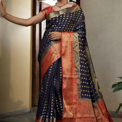 Philadelpia Blue Kanjivaram Saree