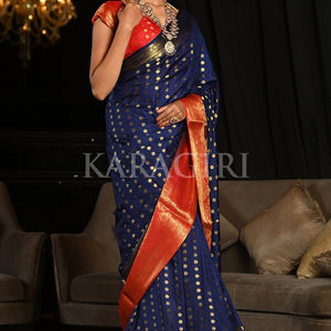 Philadelpia Blue Kanjivaram Saree