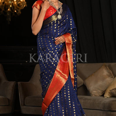Philadelpia Blue Kanjivaram Saree