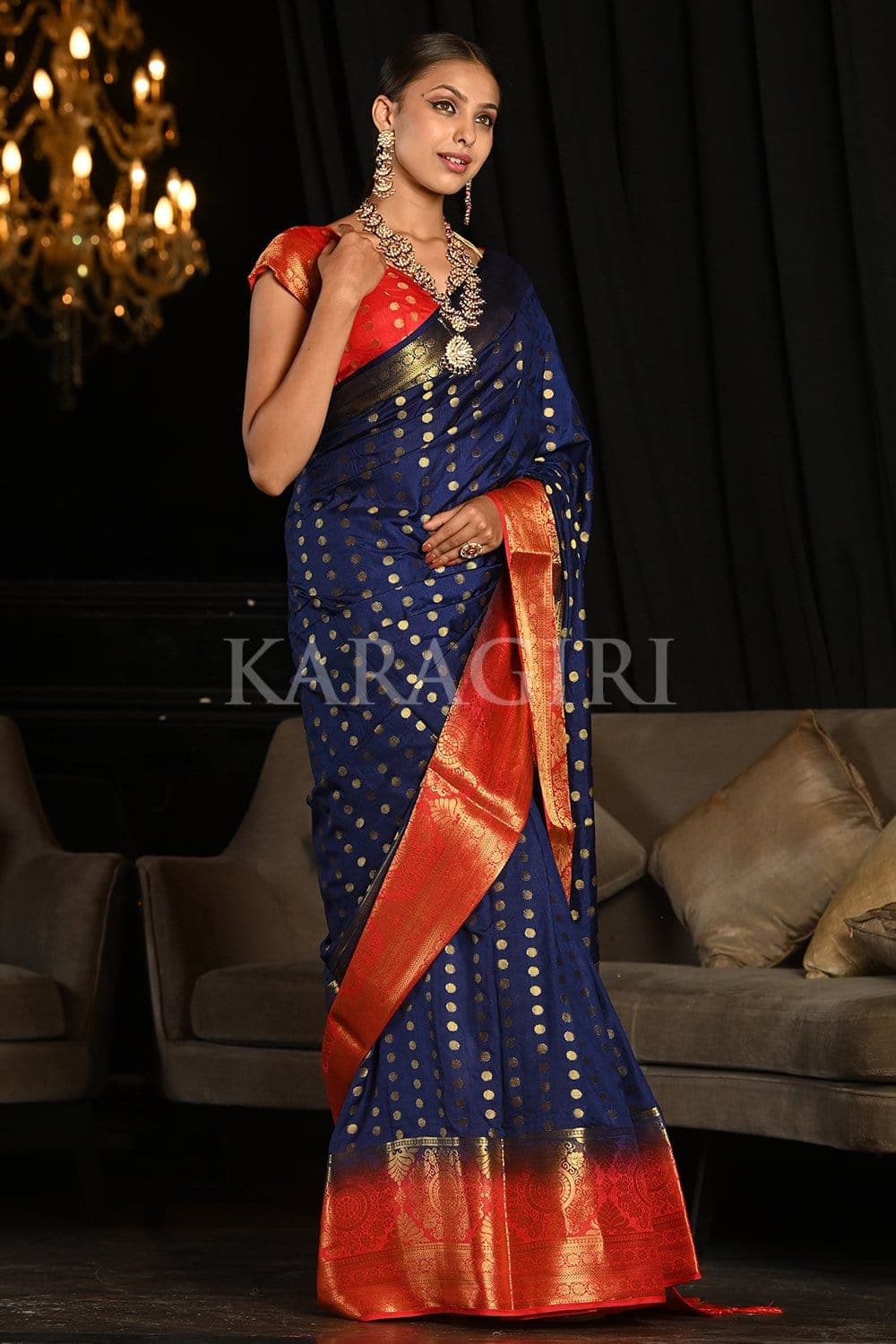 Philadelpia Blue Kanjivaram Saree