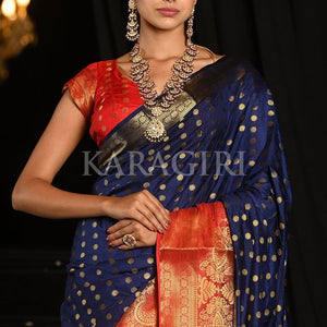 Philadelpia Blue Kanjivaram Saree