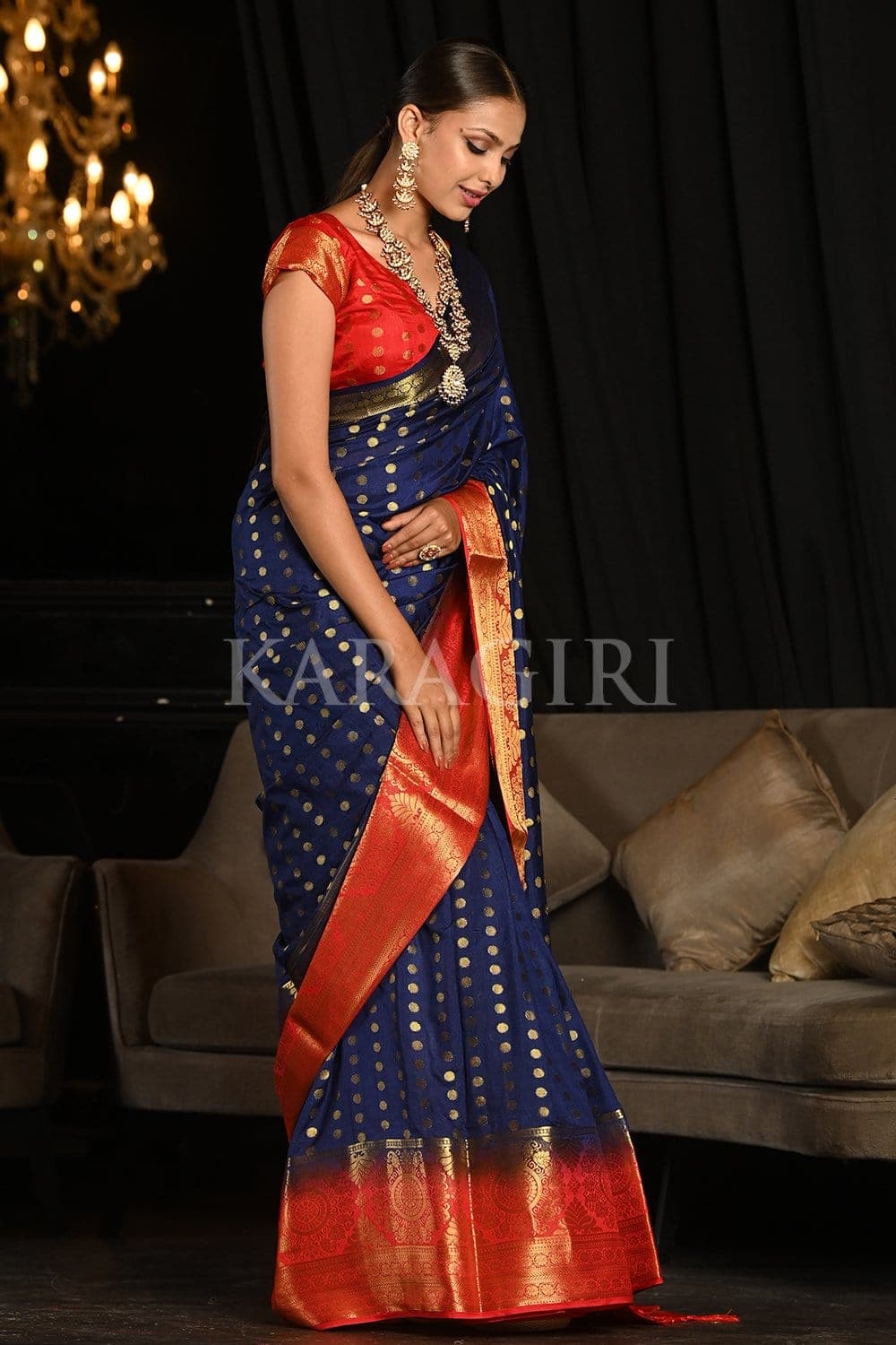 Philadelpia Blue Kanjivaram Saree
