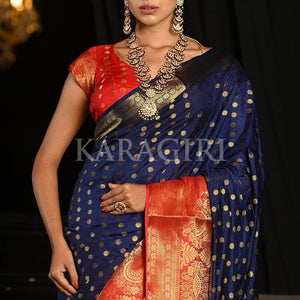 Philadelpia Blue Kanjivaram Saree