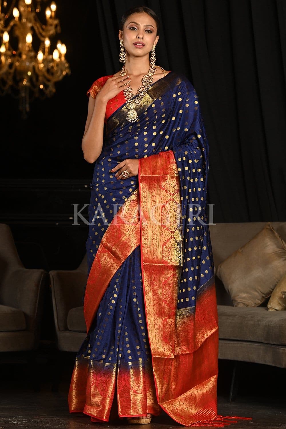 Philadelpia Blue Kanjivaram Saree