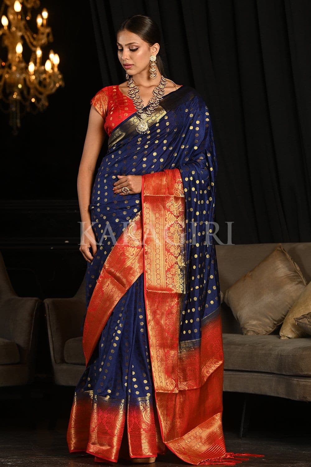Philadelpia Blue Kanjivaram Saree