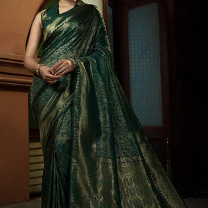 Pthalo Green Kanjivaram Saree
