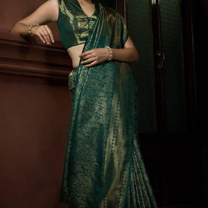 Pthalo Green Kanjivaram Saree