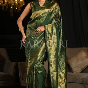 Pthalo Green Kanjivaram Saree