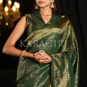 Pthalo Green Kanjivaram Saree
