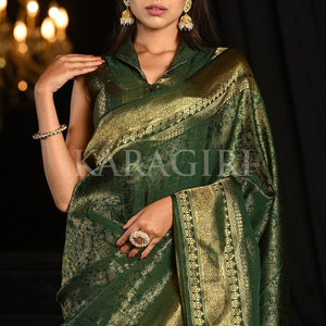 Pthalo Green Kanjivaram Saree