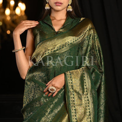Pthalo Green Kanjivaram Saree