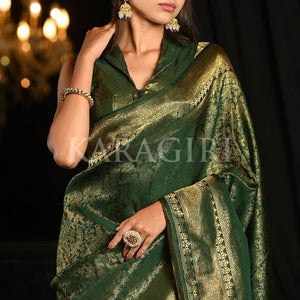 Pthalo Green Kanjivaram Saree