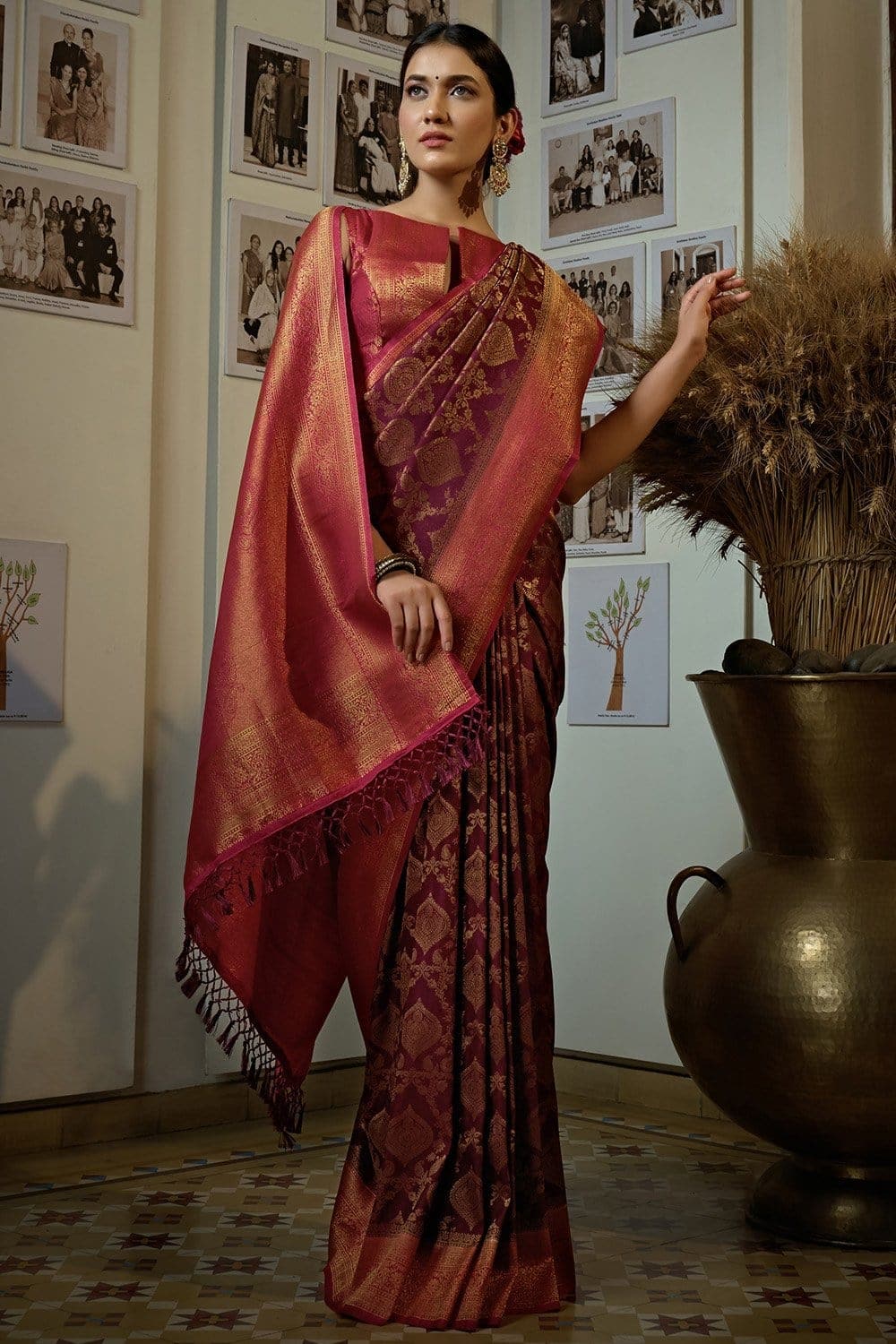 Rani Pink Kanjivaram Saree