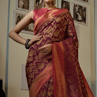 Rani Pink Kanjivaram Saree