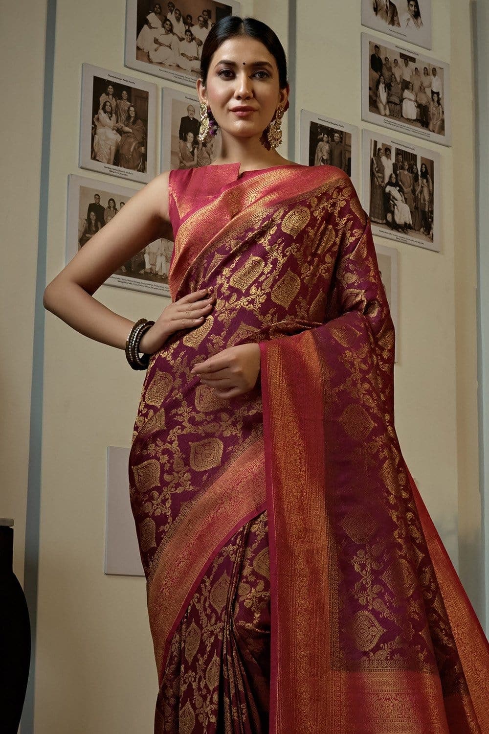 Rani Pink Kanjivaram Saree