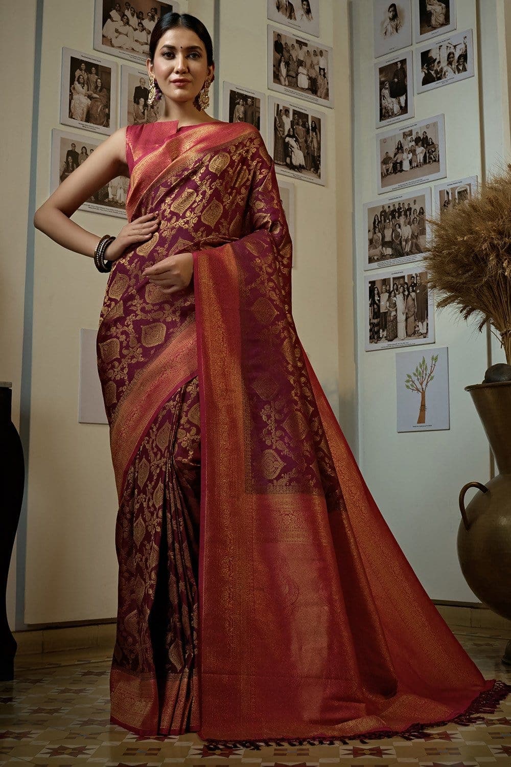 Rani Pink Kanjivaram Saree