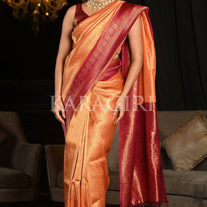 Rejuvenate Peach Kanjivaram Saree