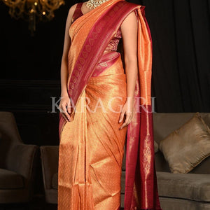 Rejuvenate Peach Kanjivaram Saree