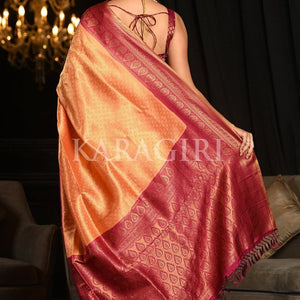 Rejuvenate Peach Kanjivaram Saree