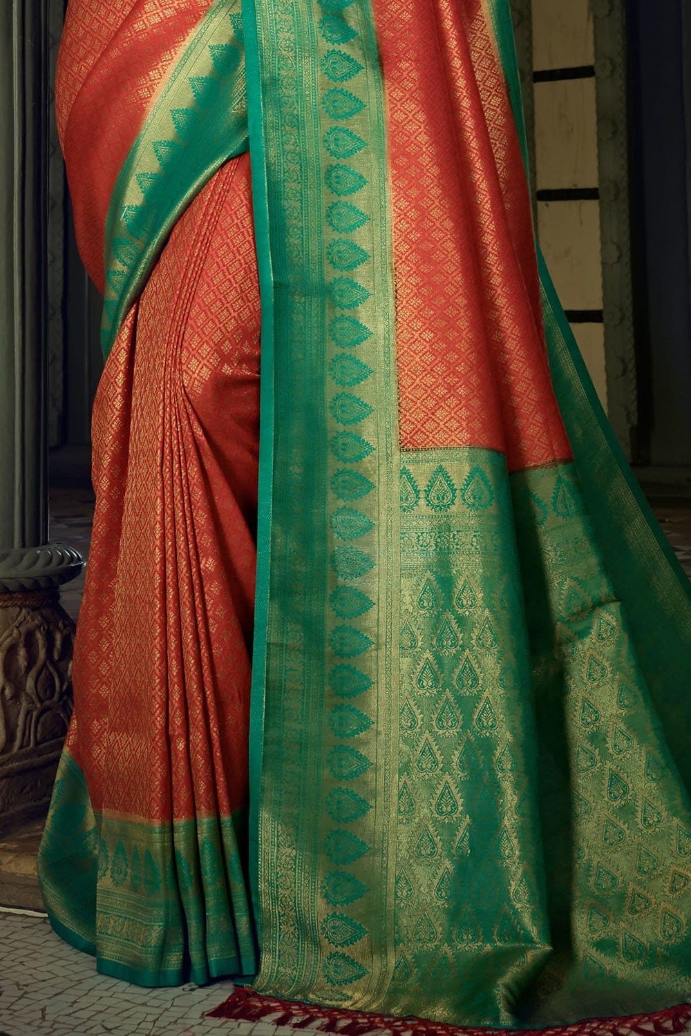 Rosso Corsa Red Kanjivaram Saree