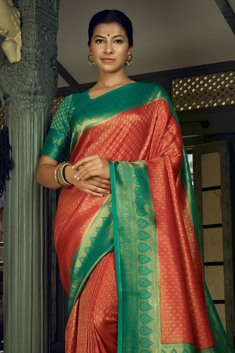 Rosso Corsa Red Kanjivaram Saree