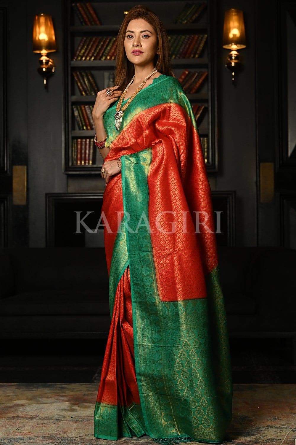 Rosso Corsa Red Kanjivaram Saree