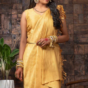 Royal Yellow Zari Work Kanjivaram Saree