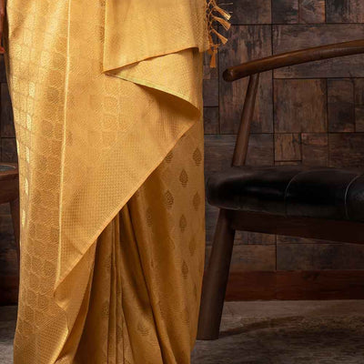 Royal Yellow Zari Work Kanjivaram Saree