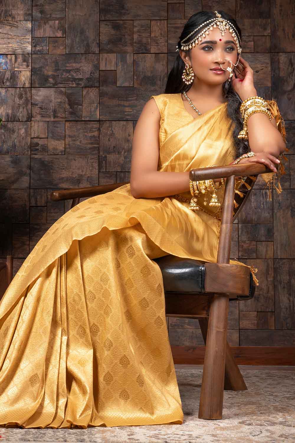 Royal Yellow Zari Work Kanjivaram Saree
