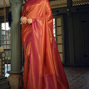 Ruby Red Kanjivaram Saree