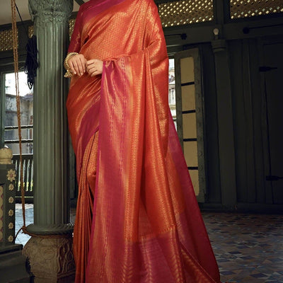 Ruby Red Kanjivaram Saree