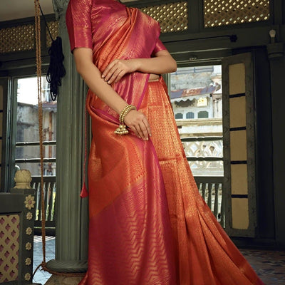 Ruby Red Kanjivaram Saree