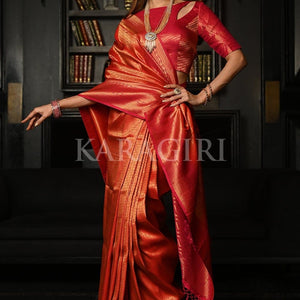 Ruby Red Kanjivaram Saree