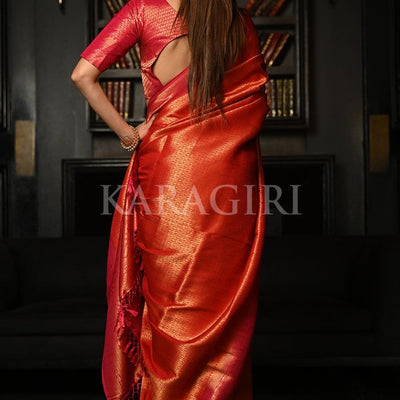 Ruby Red Kanjivaram Saree